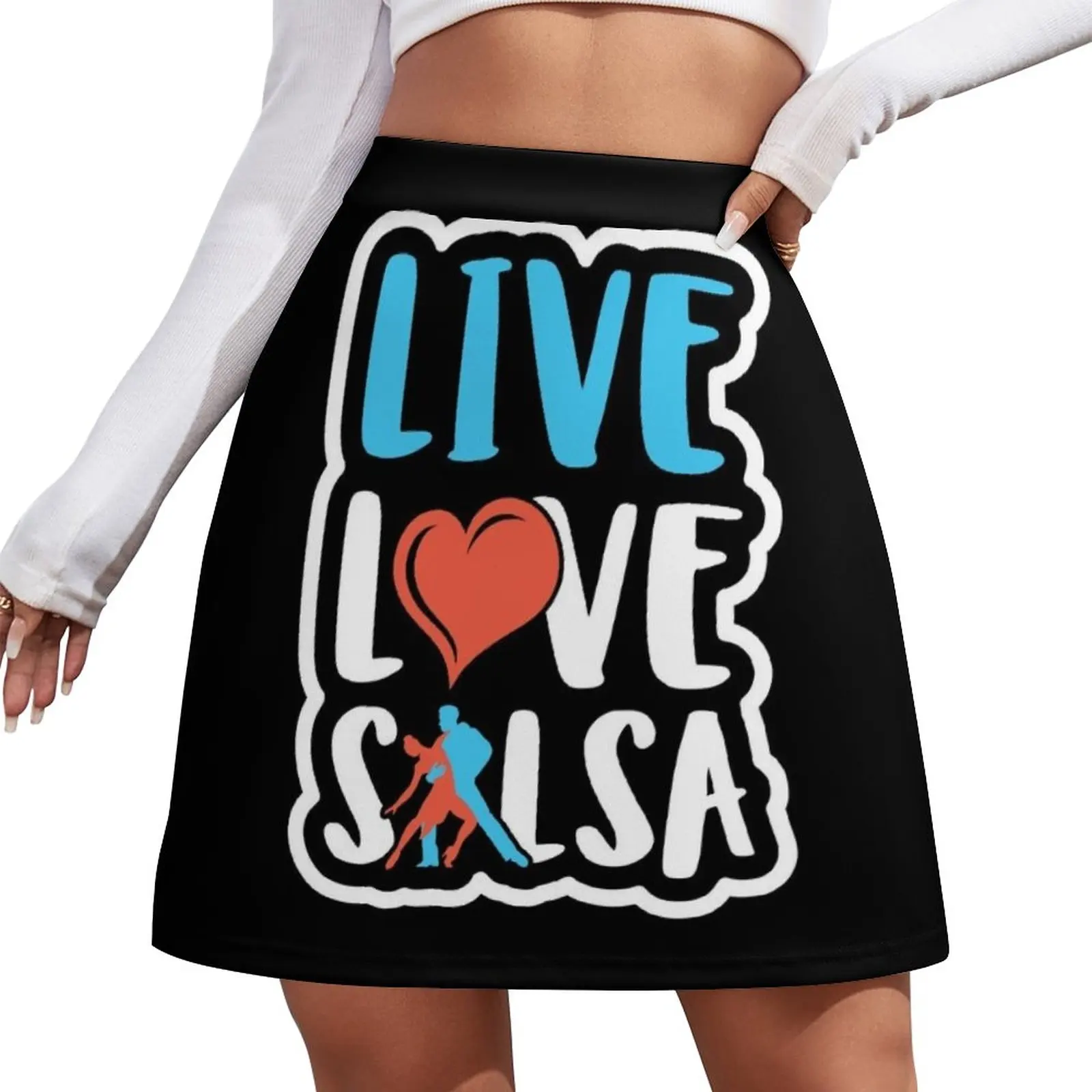 Salsa Dancing Live Love Salsa Gift Idea Mini Skirt skirts women summer 2023 Women's summer skirt skirt sets outfit korean style картина по номерам современная раскраска серый волк 16 5х13 14 раскраска mini art idea