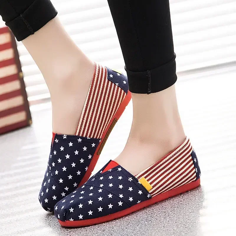 Spring Summer Women Casual Flats Lazy's Espadrilles Canvas Shallow Loafers Comfortable Breathable Light Unisex Couple Shoes