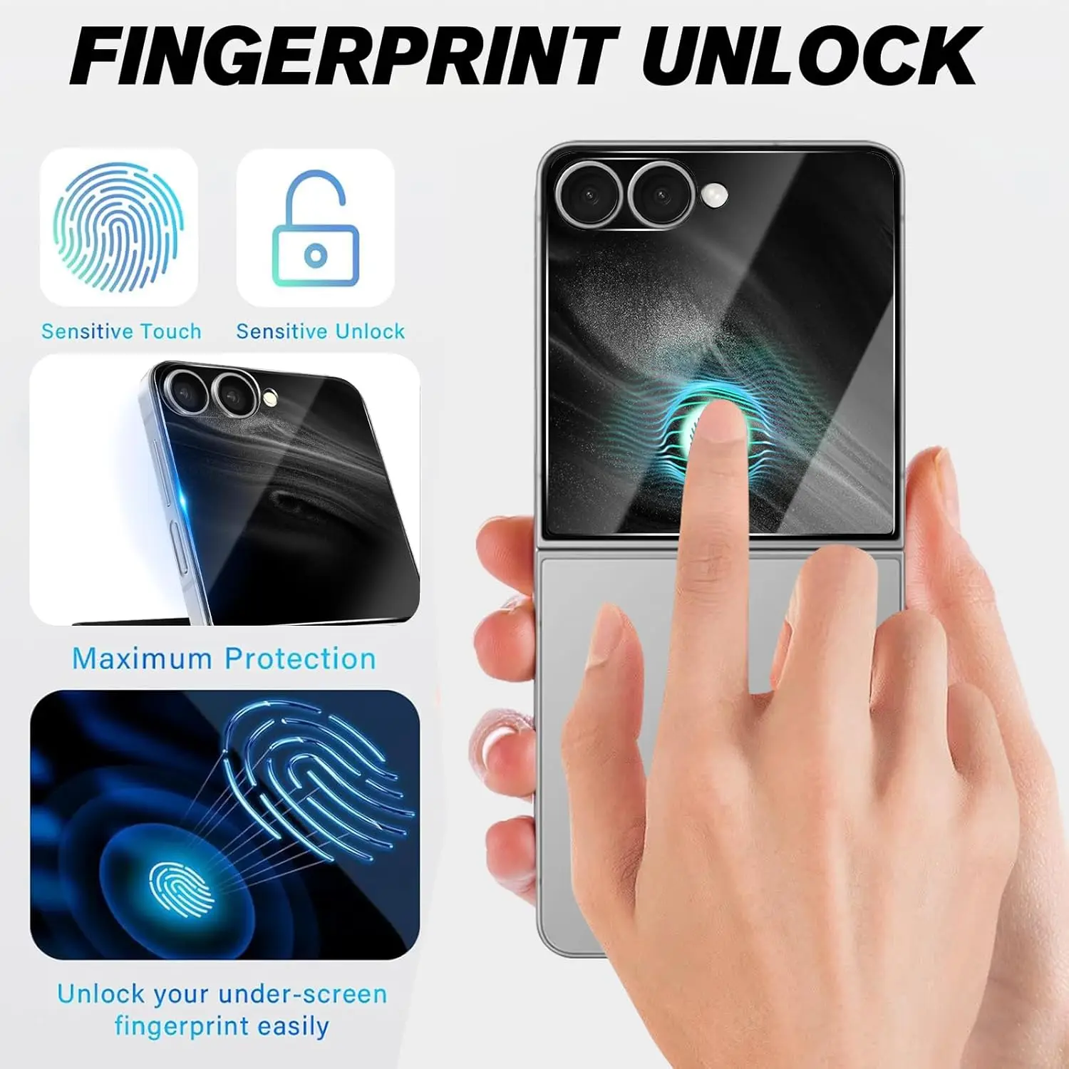 Clear HD Tempered Glass Back Screen Protector for Samsung Galaxy Z Flip Series