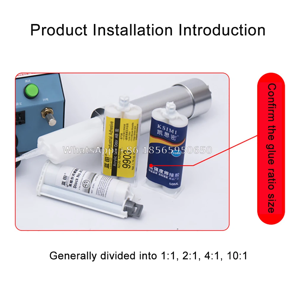 

Pneumatic Air Caulking Gun Sealant Applicator Adhesive Dispenser Two-component 50ml 2:1 AB Epoxy Glue Gun Dispensing Glue Tool