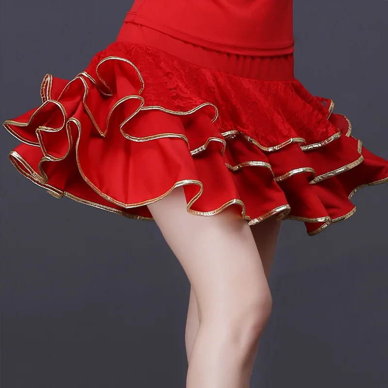 Dance costume Latin dance big swing short skirt leotardos ballet niña fringe skirt