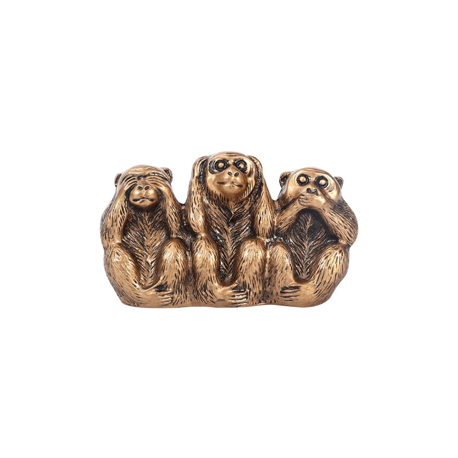 

See Hear Speak No Evil Desktop Chinese Gifts Statue Resin Monkey Figurine Sculpture Office FengShui Handmade Home Decor Craft