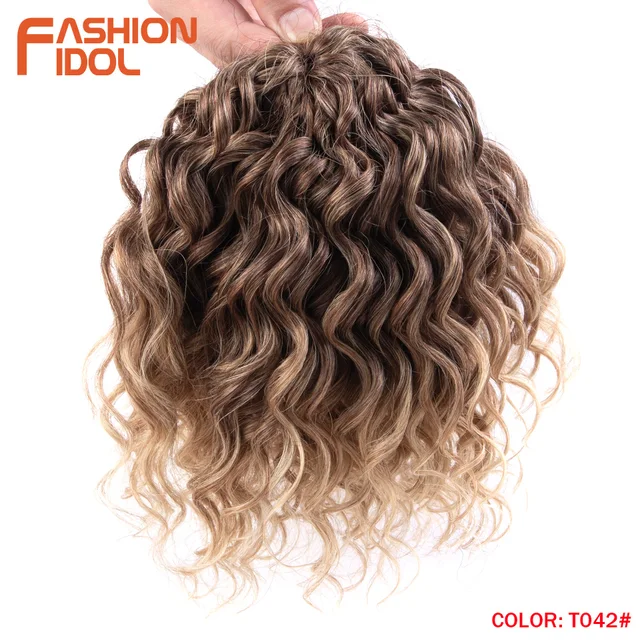 10 Inches Deep Wavy Twist Crochet Hair Synthetic Afro Curly Hair Crochet Braids High Temperature Fiber Braiding Hair Extensions T042