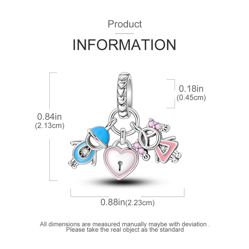 Herzförmige warme Familien-Charm-Perlen aus 100 % 925er-Sterlingsilber, passend für Qikaola Original-Armbänder, feine DIY-Schmuckgeschenke zum Muttertag – Detail 37