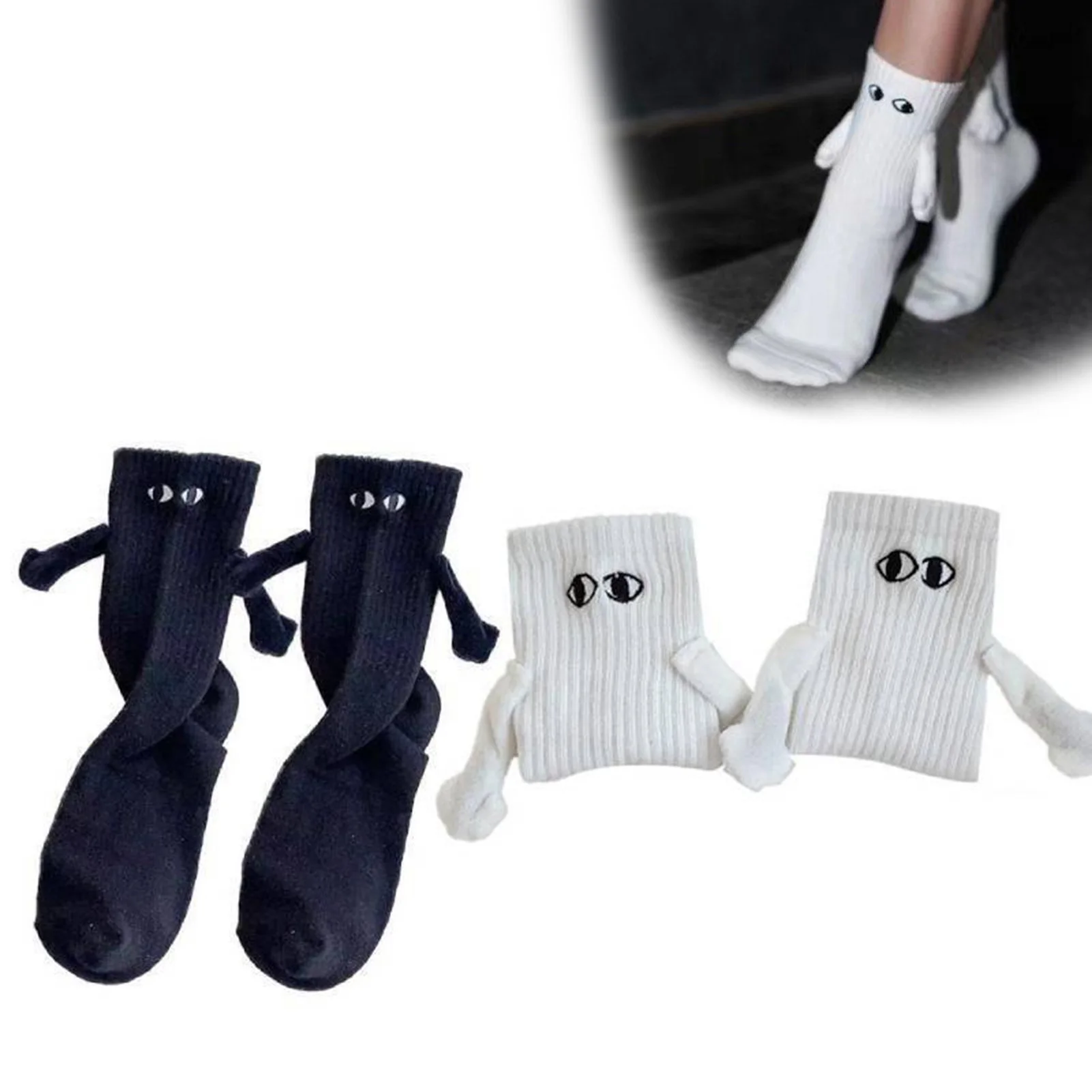 Magnetic Three-Dimensional Doll Socks 3D Cute Couple Magnet Matching Socks Gifts for Boyfriends and Girlfriends JAN88