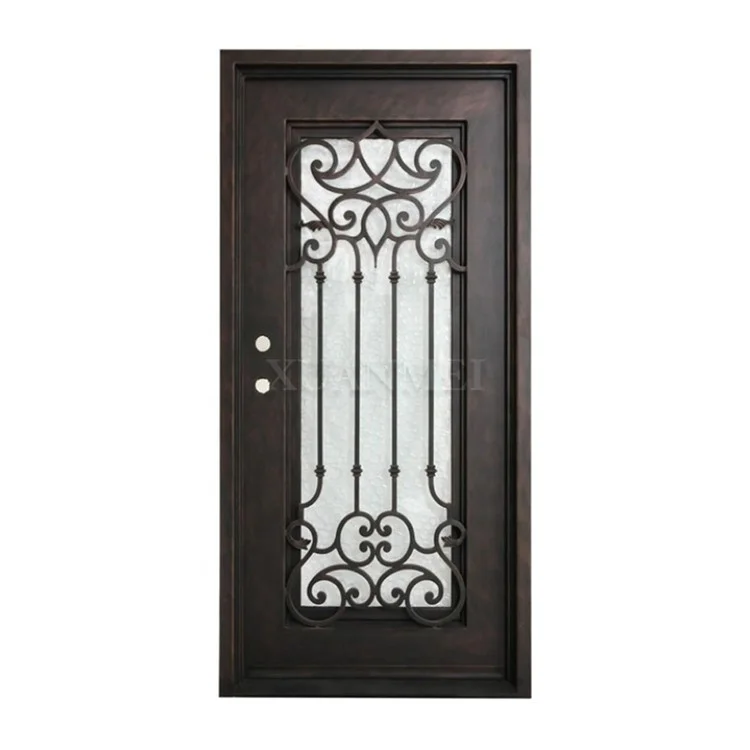 Beautiful iron grill door design main entrance wrought iron single door 2