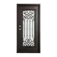 Beautiful iron grill door design main entrance wrought iron single door 2