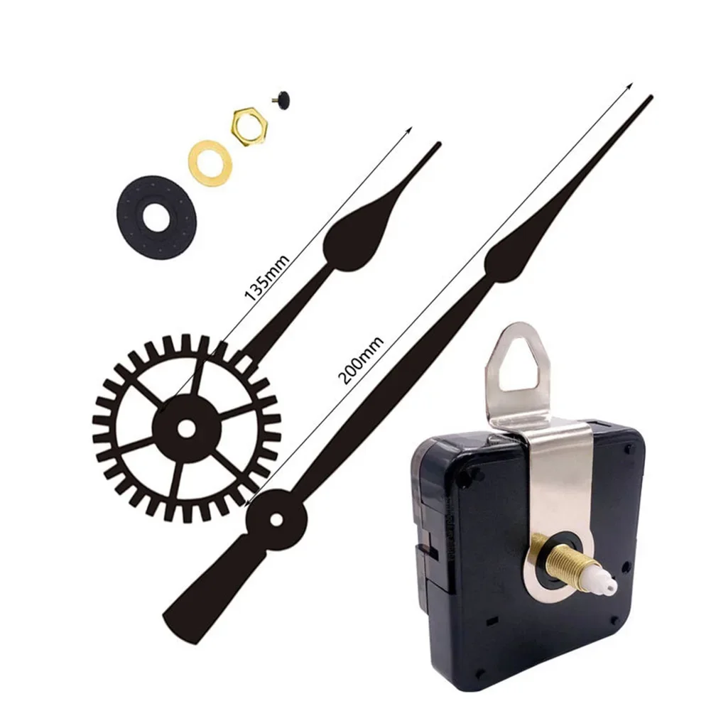 Quality Silent Quartz DIY Mechanism Movement Kit Large Long Hands Clock Movement High Torque Wall Clock Accessories Black clock repair parts