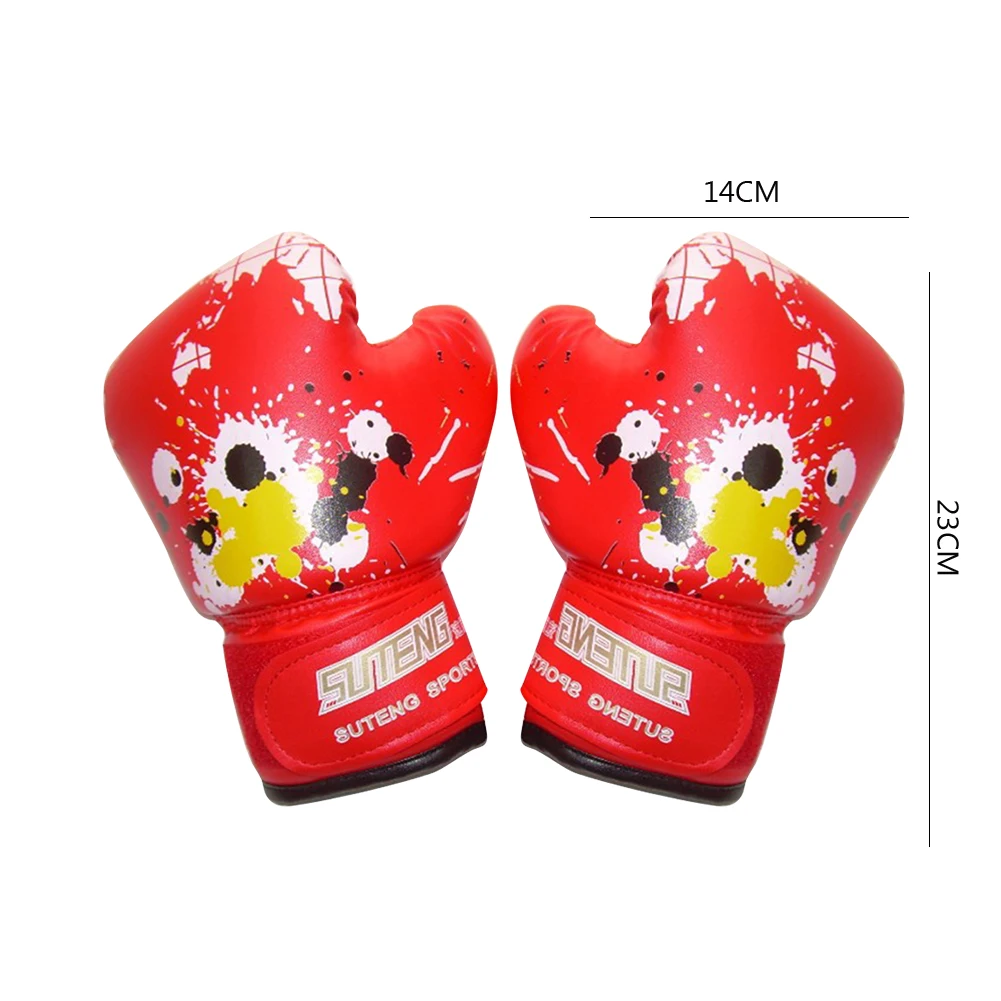 1 Pair Boxing Gloves Wraps Workout Exercise Training PU Leather Sponge Martial Arts Boxing Gloves for Karate Muay Thai Equipment