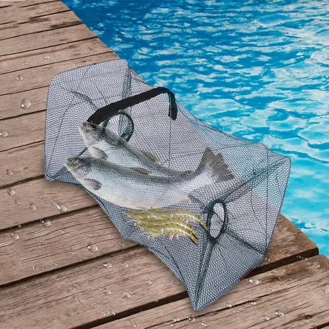 Rákcsapda Csali Összehajtott Homár Rák Horgászháló Csapda Összecsukható Kültéri Öntött Ketrec Hordozható Kiegészítők - Image 4