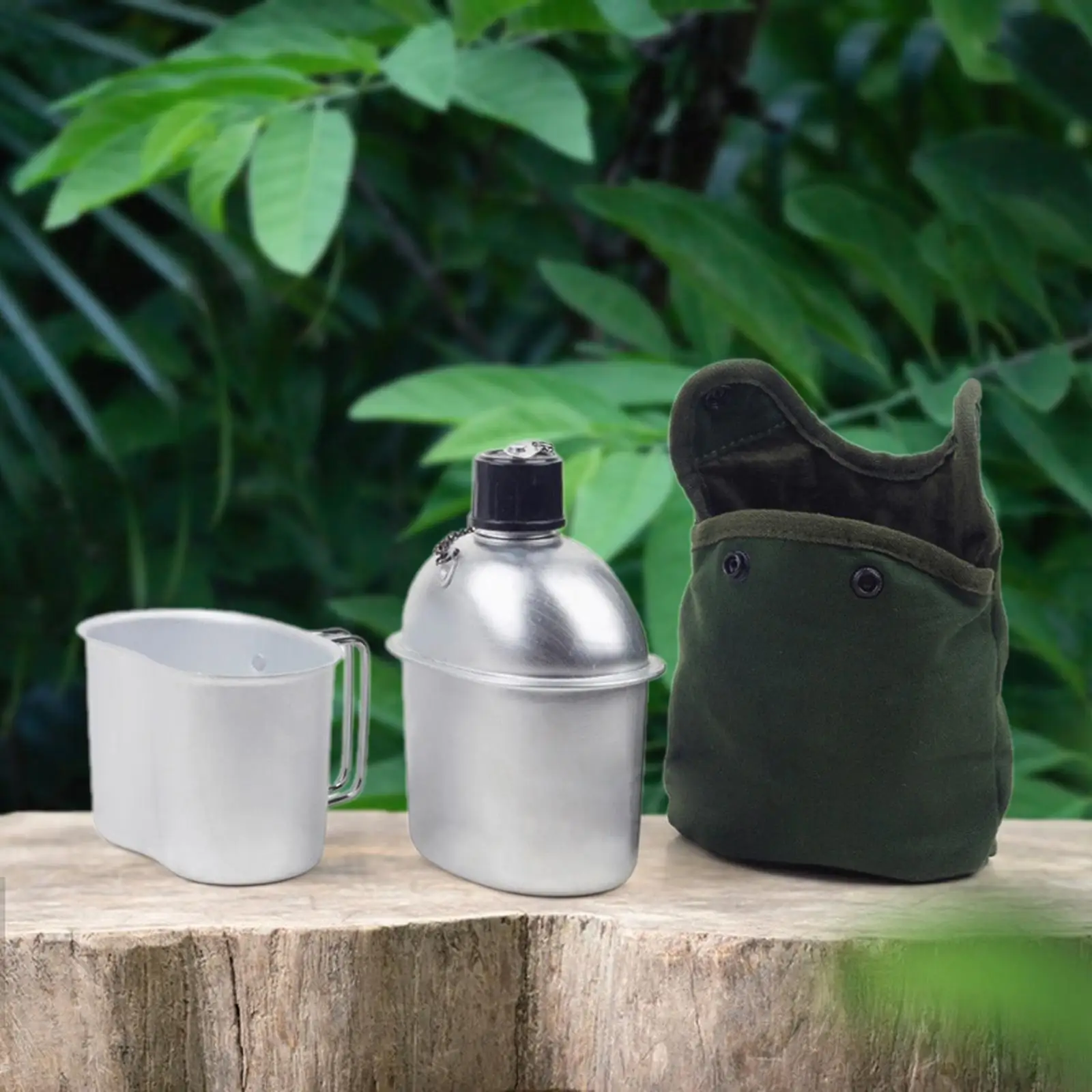 Outside Canteen Cookware Set with Foldable Handle for Barbecue Picnic Travel Outside Canteen Cookware Set with Foldable Handle for Barbecue Picnic Travel