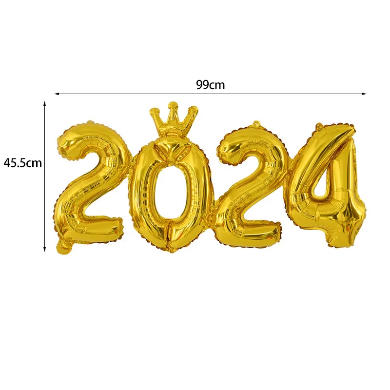 Happy New Year 2024 Balloons Gold Number Balloons For New Years Eve Party  Supplies Decorations NYE Decorations Indoor Outdoor - AliExpress