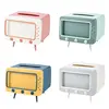 Creative 2 In 1 TV Tissue Box Desktop Paper Holder Dispenser Storage Napkin Case Organizer with Mobile Phone Holder 5