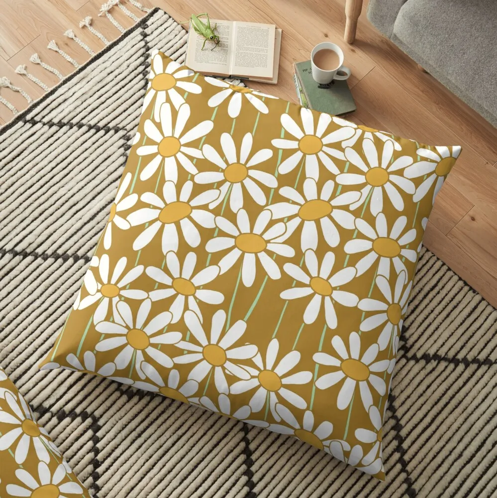 

Yellow Daisies Floor Pillow Pillow Covers Decorative Decorative Sofa Cushion
