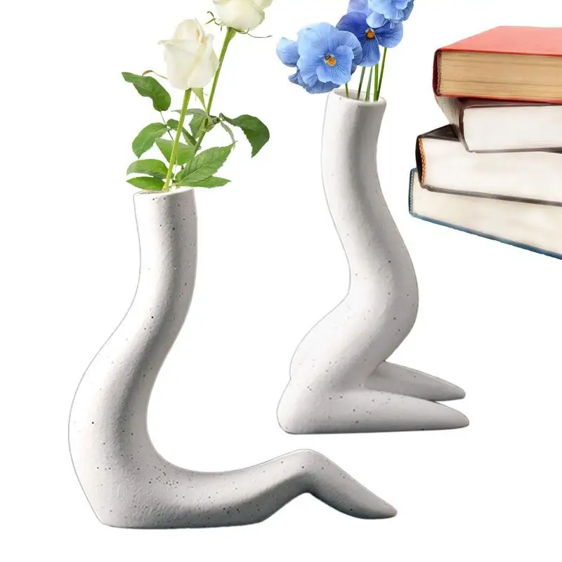 

Ceramic Flower Vases For Centerpieces Couples Cuddling Decorative Vase Centerpiece Modern Ceramic Geometric Aesthetics Vase