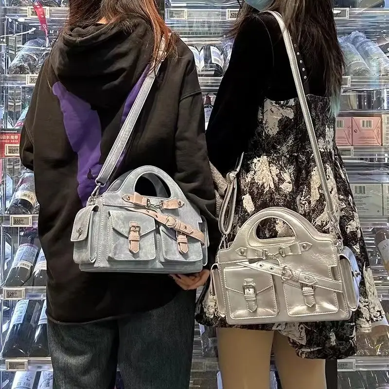 Y2k Pocket Belt Transparent Handbag Lolita Girl Bag Crossbody Bags Women Commute Shoulder Bag