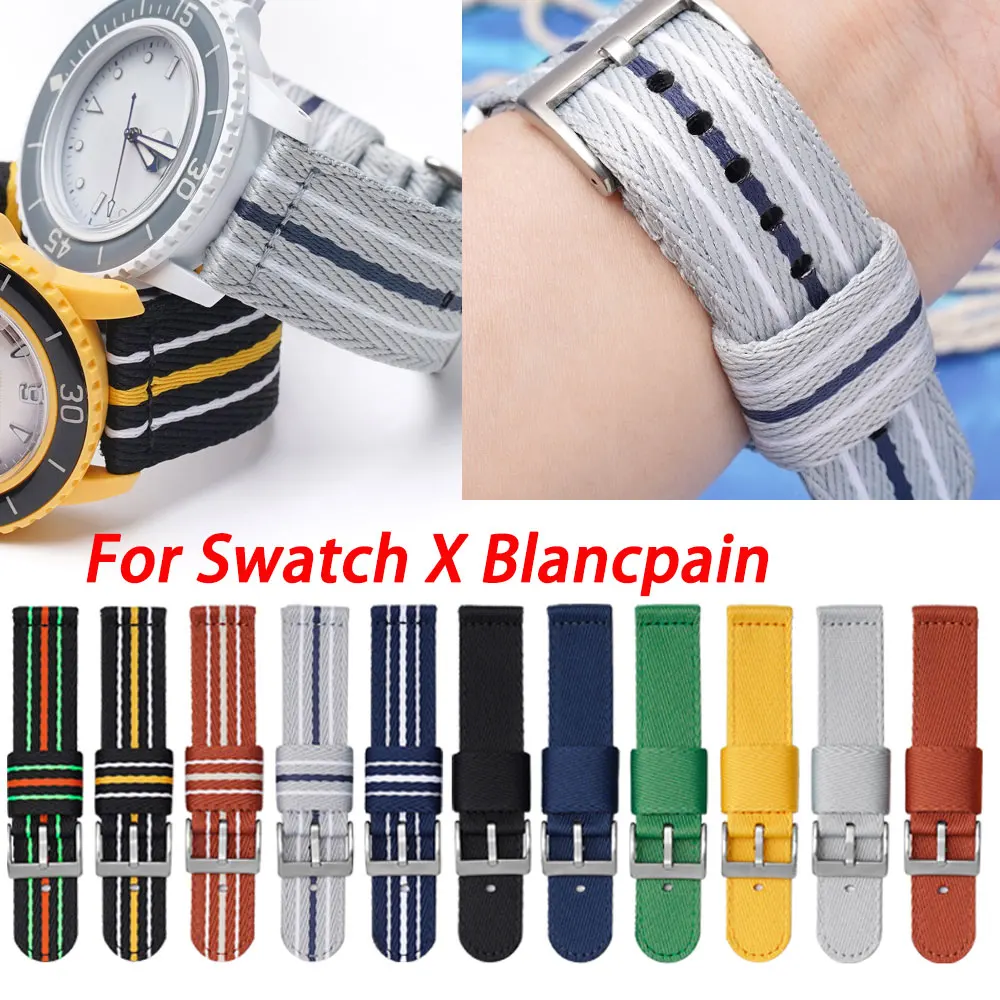 Cinturino In Nylon Per Swatch X Blancpain Sostituisci La Fascia 20Mm 22Mm Cinturini Universali Per Cinturino Da Polso Cinturino A Sgancio Rapido Acces