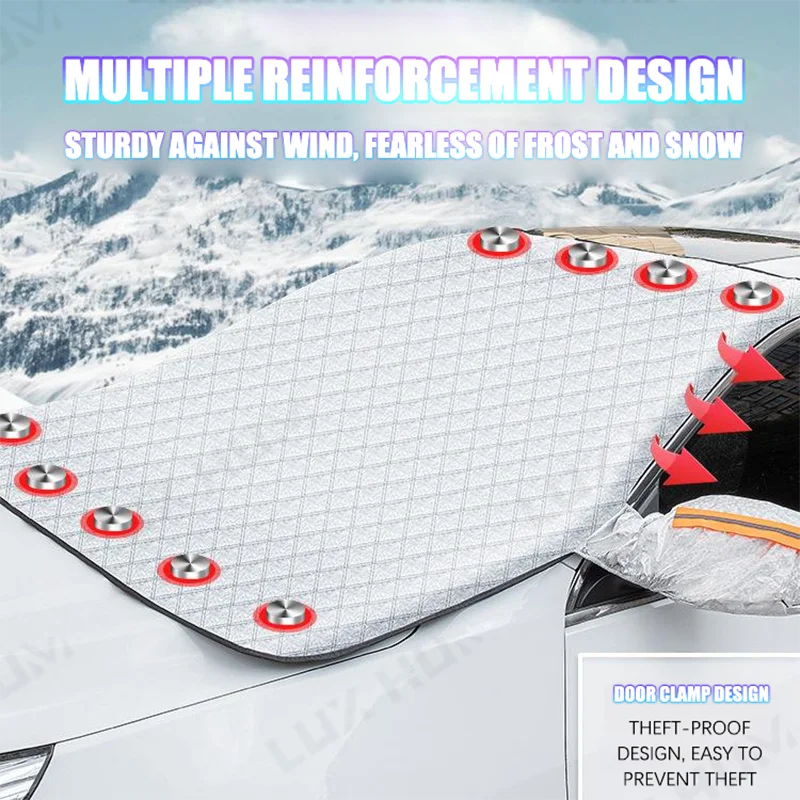 Enhanced Car Magnetic Windshield Snow Cover - 5-Layer Waterproof & Windproof Protection