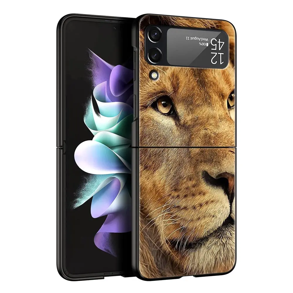 Exotic Tiger & Lion Leopard Pattern Folding Phone Case - Hard Protective Bumper Cover