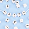 LOFCA 40PCS/Lot Alphabet 12mm Food Grade Letter Silicone Beads Baby Bead Pacifier Chain BPA Free  for Name Make DIY Necklace 3