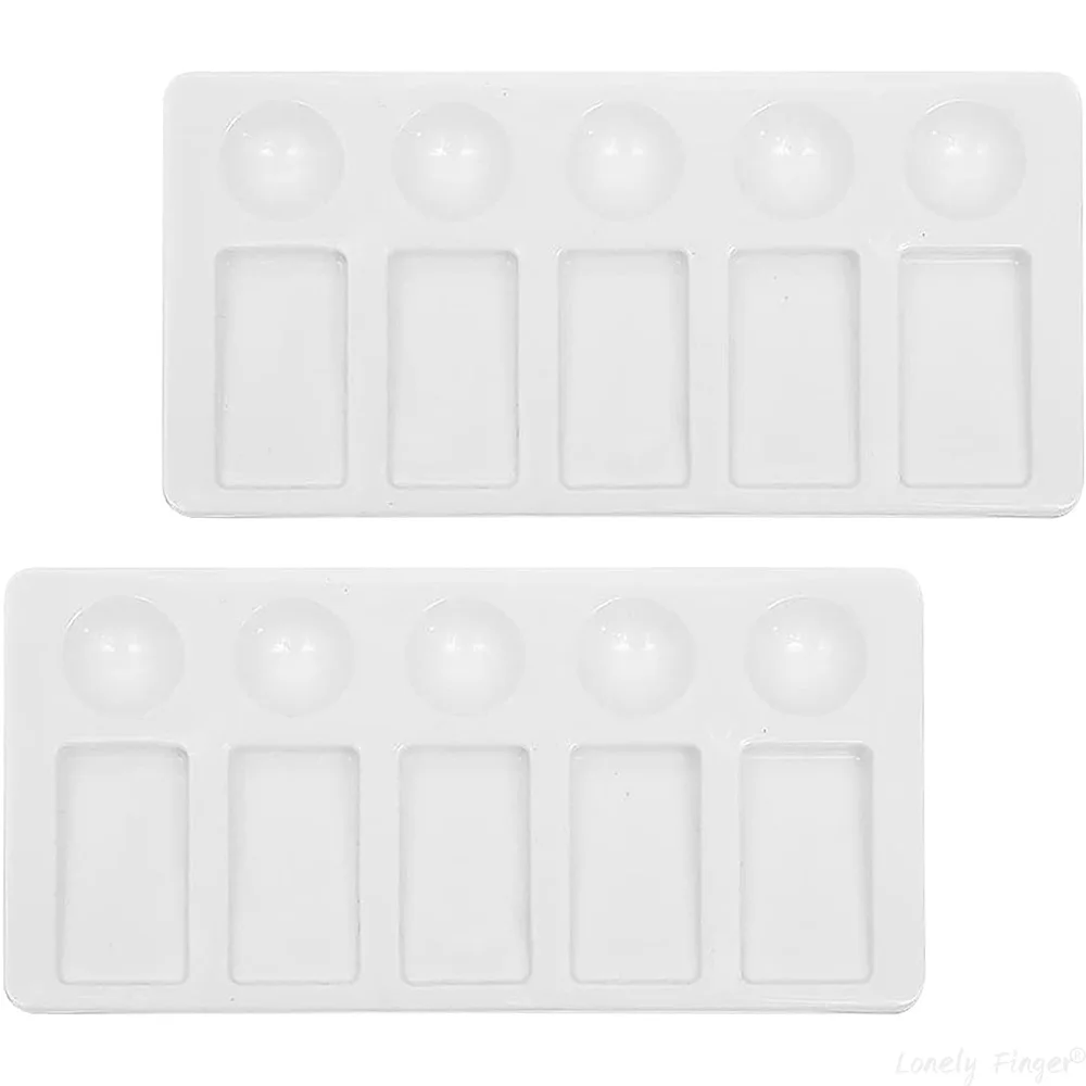 2PCS Paint Palette Tray 10-Well Watercolor Paint Palette Artist Mixing Color Tray Leak-proof for Painting