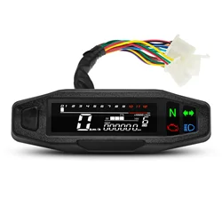 Universal LED Waterproof Motorcycle Speedometer with Digital Display and Adjustable Bracket (Only gauge no holder)
