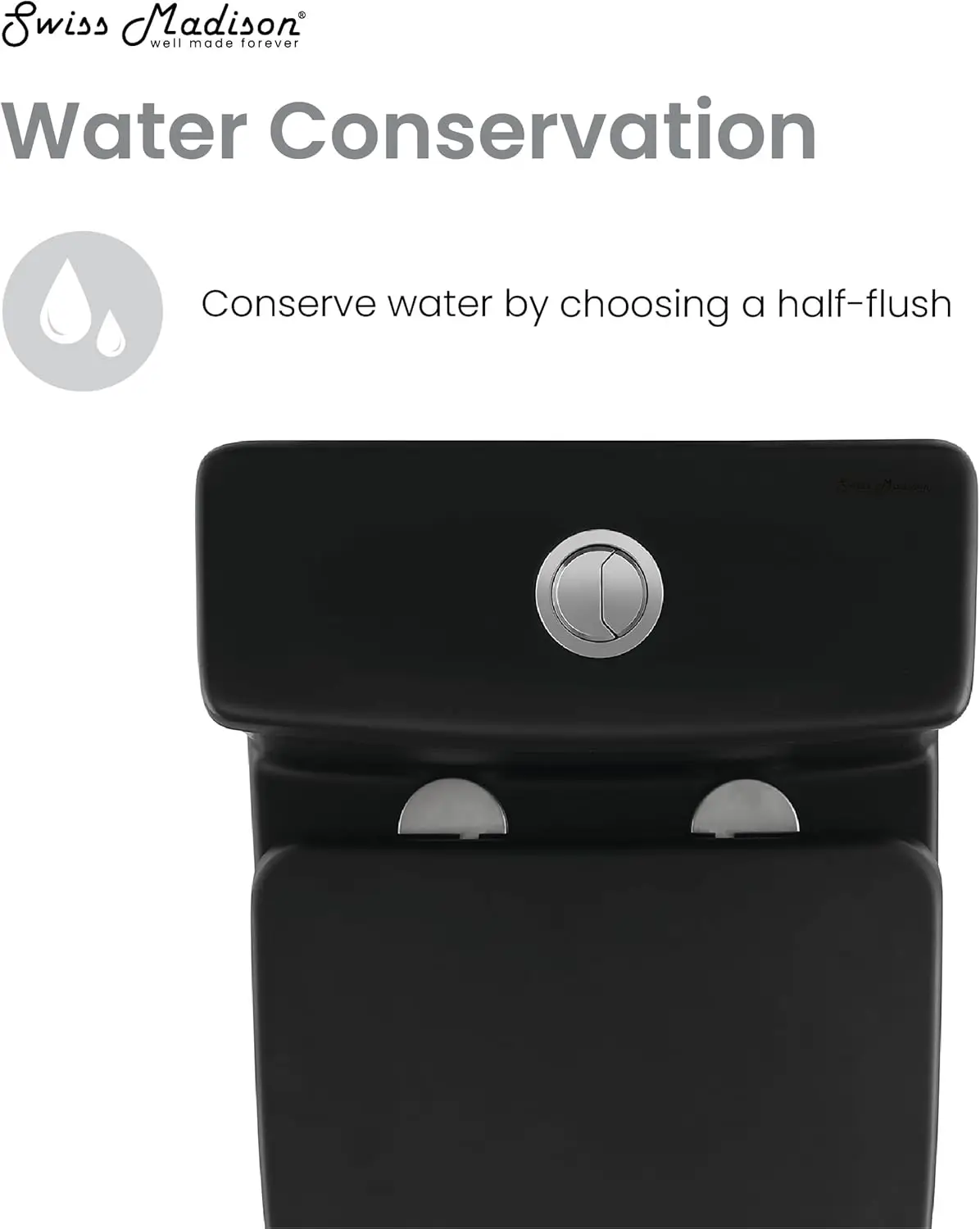 Sublime II One-Piece Round Toilet Dual-Flush 1.1/1.6 gpf in Matte Black Dual Flush Fully Glazed And Skirted Trapway 5