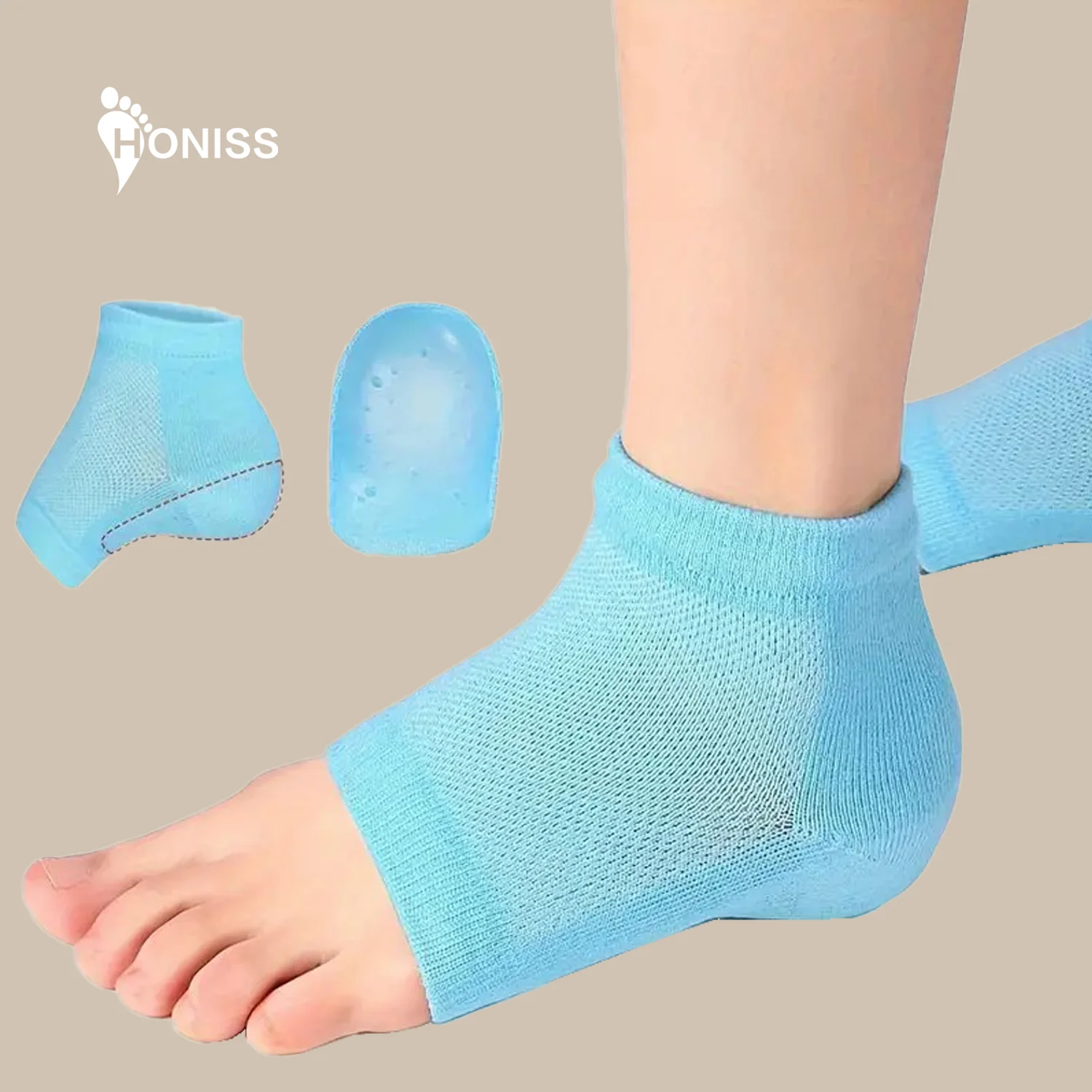 Thickened Rizzsoles Height Max Socks Sports Anti-slip SEBS Shoe Lift 2.5/3.5cm Invisible Heel Lift Women Men - Image 2
