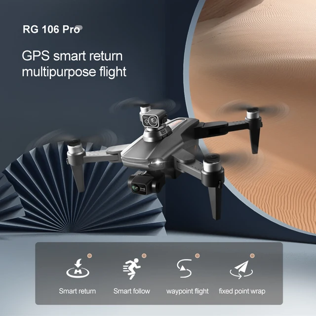 2022 New RG106 Drone 8k Dual Camera Profesional GPS Drones With 3 Axis Brushless Rc Helicopter 5G WiFi Fpv Drones Quadcopter Toy 6