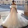 Eightree White A-Line Wedding Dresses Women Off The Shoulder Flower Bridal Dress Princess Wedding Ball Prom Gowns Custom Size 1