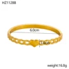 CARLIDANA Hot Sale Popular Jewelry Bracelet Heart-shaped Love Stainless Steel Zircon Gold Color Open Bnangle For Women 5