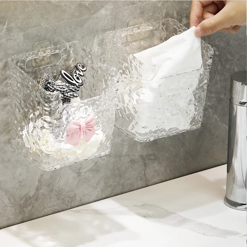 욕실선반 Makeup Brush Organizer Storage Rack Bathroom Storage Box Drain Box Punch-Free Toothpaste Holder Wall Mounted 6