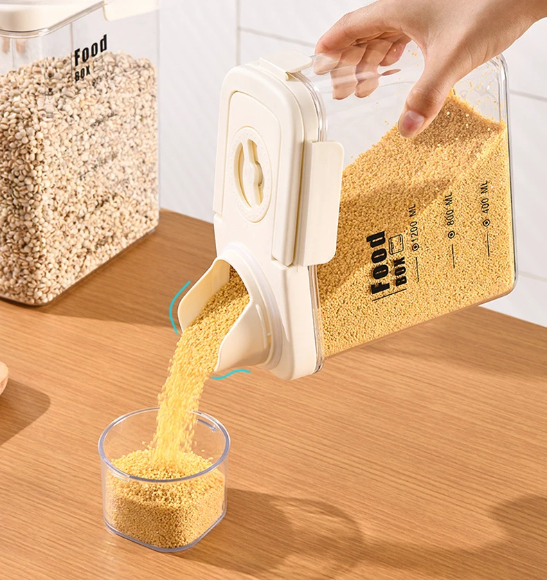 Transparent Storage Jar for Grains, Rice Bucket, Tea, Dried Fruits Storage Box, Kitchen Grain Bucket, Storage Jar, Sealed Jar