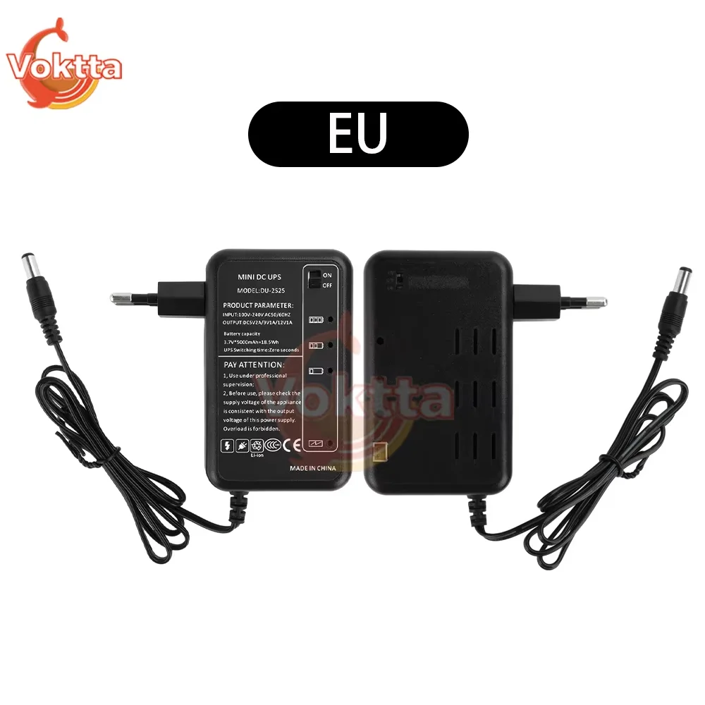 AC 100-240V to DC 5V 9V 12V Router Optical Cat Camera Available Small DC UPS Lithium Power 5000Mah UPS Backup Power Adapter