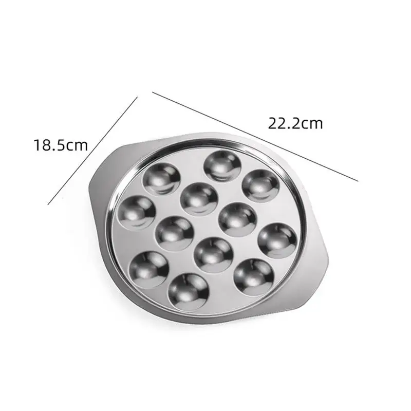 High-Grade Stainless Steel Field Snail Plate Snail Dish Plate 12 Holes Conch Dinner Barbecue Dish For Cooking