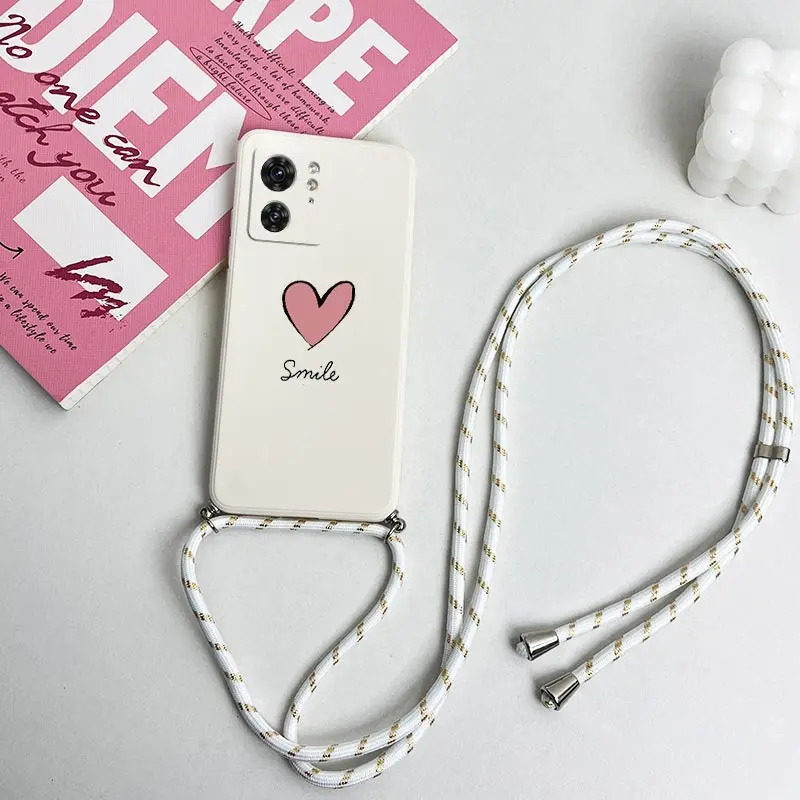 Vibrant Red Heart Silicone Phone Lanyard Case