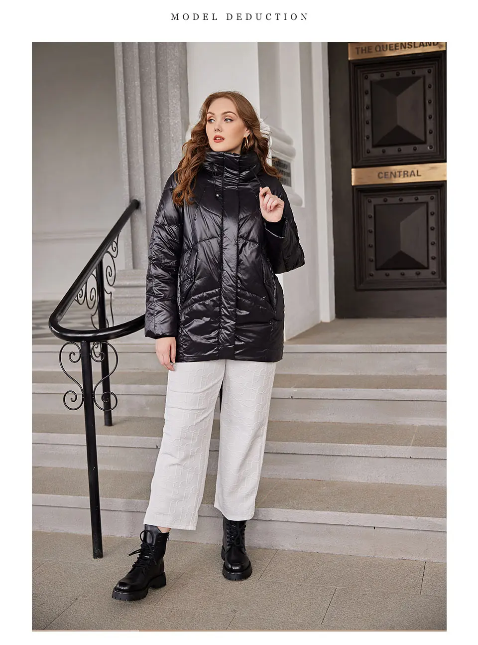 Astrid Down Jacket Female Winter 2022 Short Loose Casual Simple Design Contrast Color Stitching Hooded Women's Parka AR-E10345
