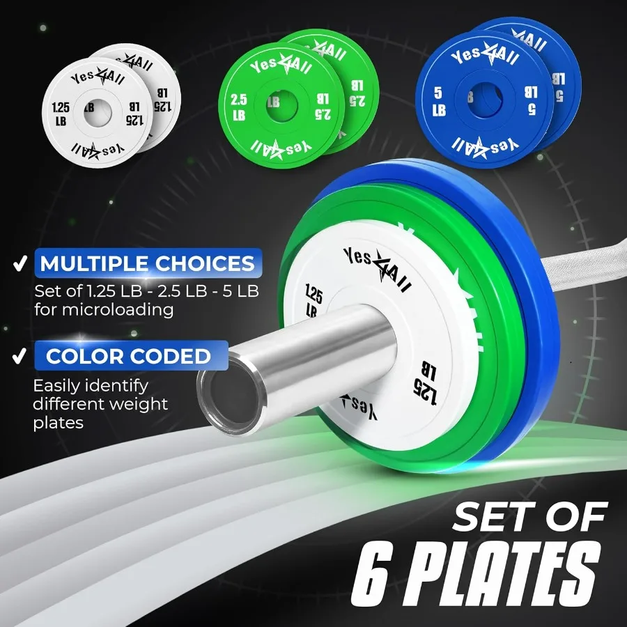 Fractional Weight Plates Set for Home Gym and Fitness Training Available in Steel and Rubber Materials Includes 2 4 6 Plates in