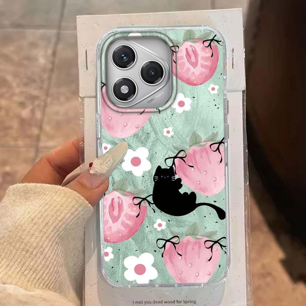 Pink Fruit Cherry Butterfly Feather Texture Phone Case Cover