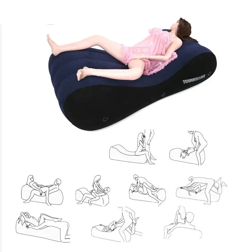 Stretch Chair Stool Inflatable Handle BDSM Sex Love Positions Aid Sofa Bouncing Wedge Cushion Chair with Ramp Adult Furniture