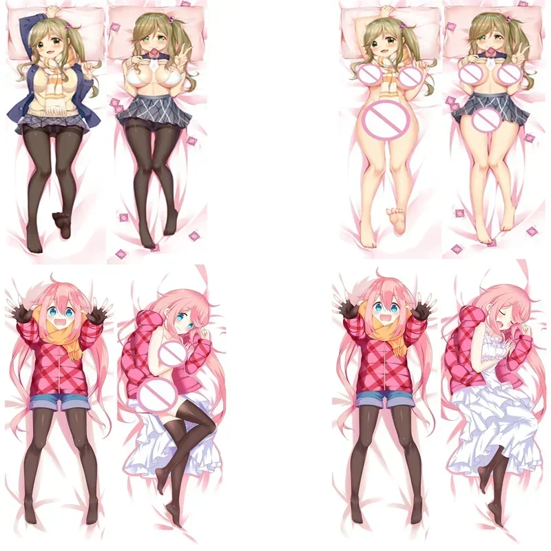 

The New Yurukyan Laid-Back Camp Japanese Anime Aoi Inuyama Nadeshiko Kagamihara Dakimakura Pillow Cover Hugging Body Pillowcase