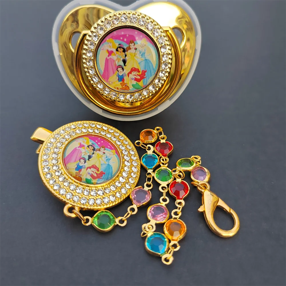 Disney-Princesses-Baby-Girl-Golden-Rose-Red-Bling-Pacifier-Dummy-BPA ...
