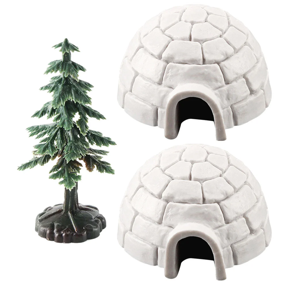 

1 Set Simulation Ice House Model Ice House Model Ice House Figurine Fake Christmas Tree