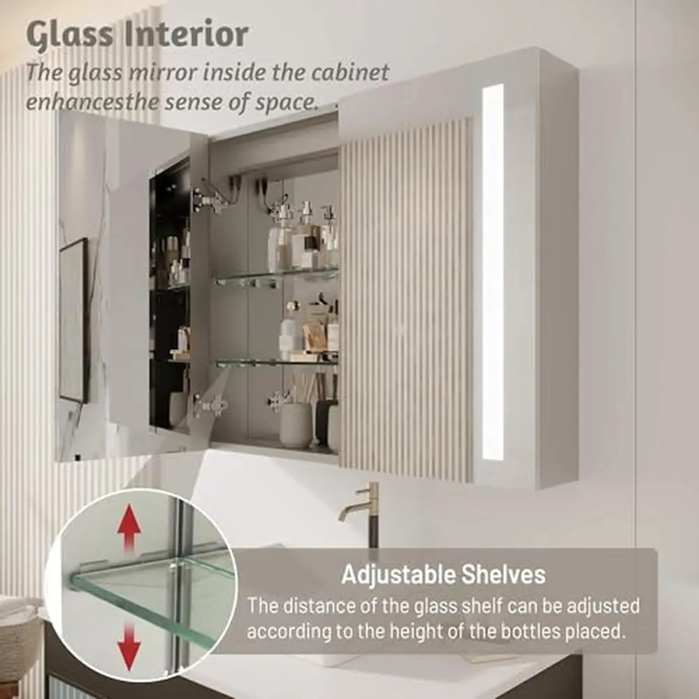 36"X30" Bathroom Medicine Cabinet with Mirror Vanity Storage Cabinet