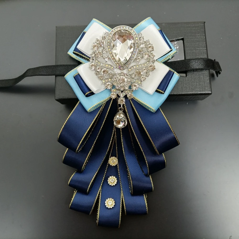 Neue ursprüngliche Luxus Strass Fliege Männer und Frauen Bankett Kleid Hochzeits anzug Kragen Accessoires High-End-Schmuck Geschenke – Detail 8