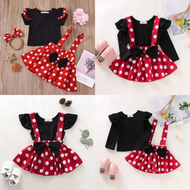 Robe d'été à pois pour petite fille, tenue de princesse mignonne, 2 pièces/ensemble 1