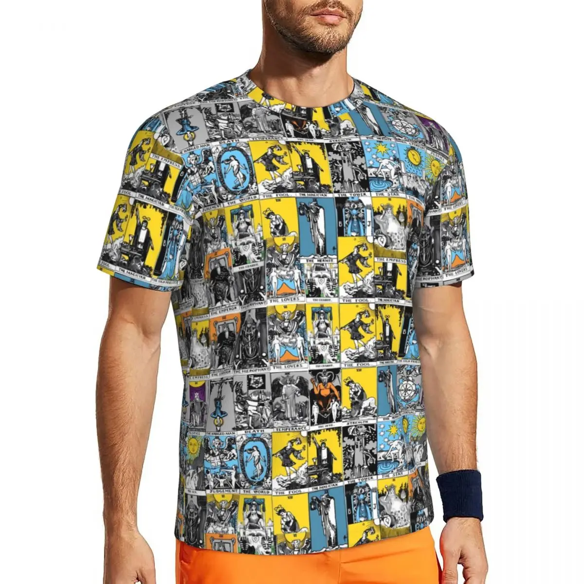 T-Shirt Da Palestra Per Uomo T-Shirt Con Stampa Di Tarocchi Popolare A Major Arcana Summer Tees O Neck Vintage Custom Tops Idea Regalo