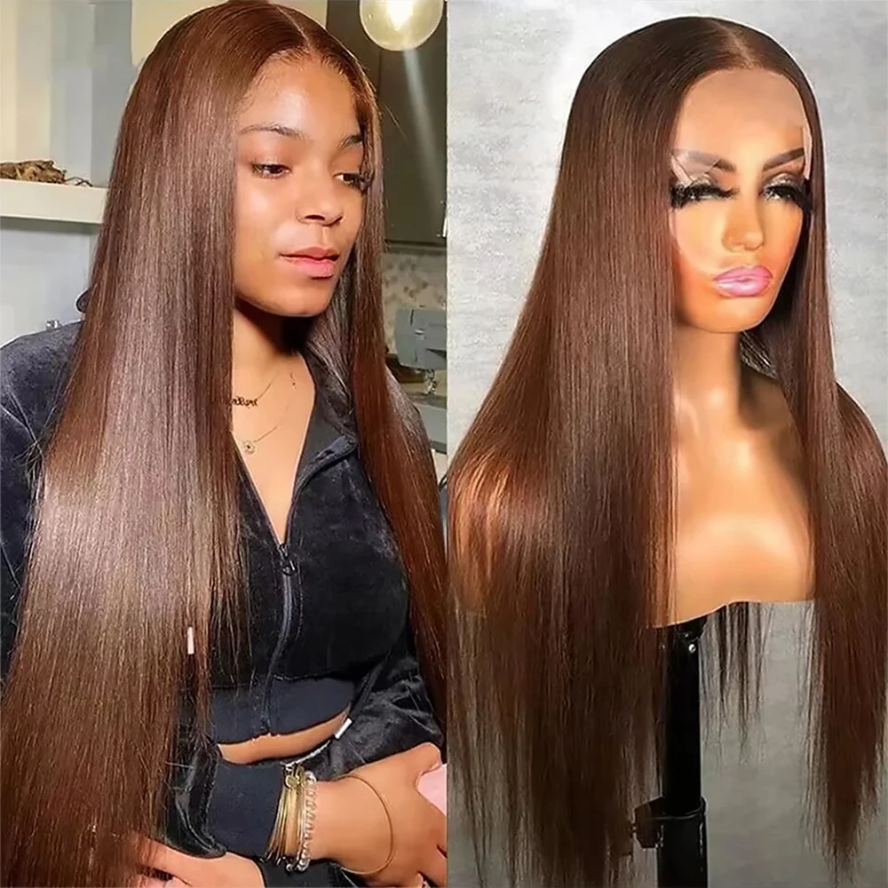 Brown 13X4 Lace Front Human Hair Wigs For Women Colore Human Hair Wigs HD 13X6 Lace Frontal Wig Preplucked 4x4 Lace Closure Wig