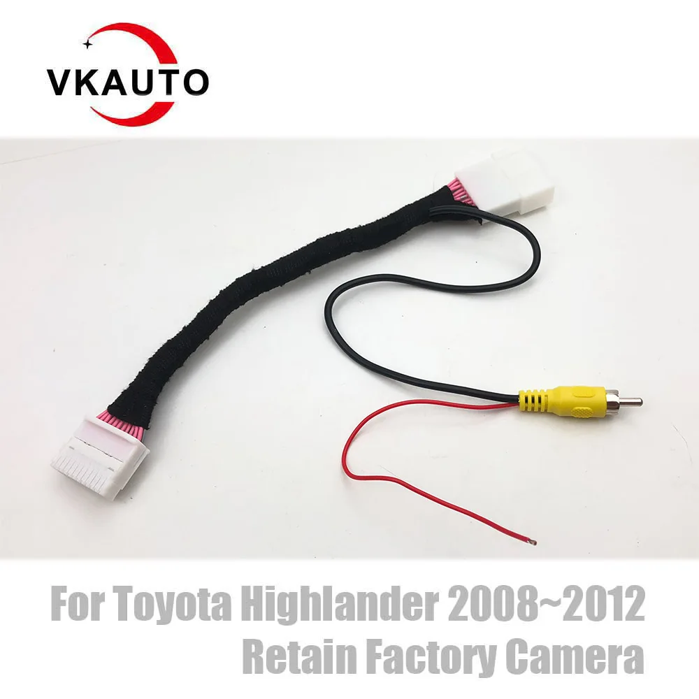 

Кабель-адаптер для камеры VKAUTO для Toyota Highlander 2008 ~ 2012, Заводская камера, работа с Android