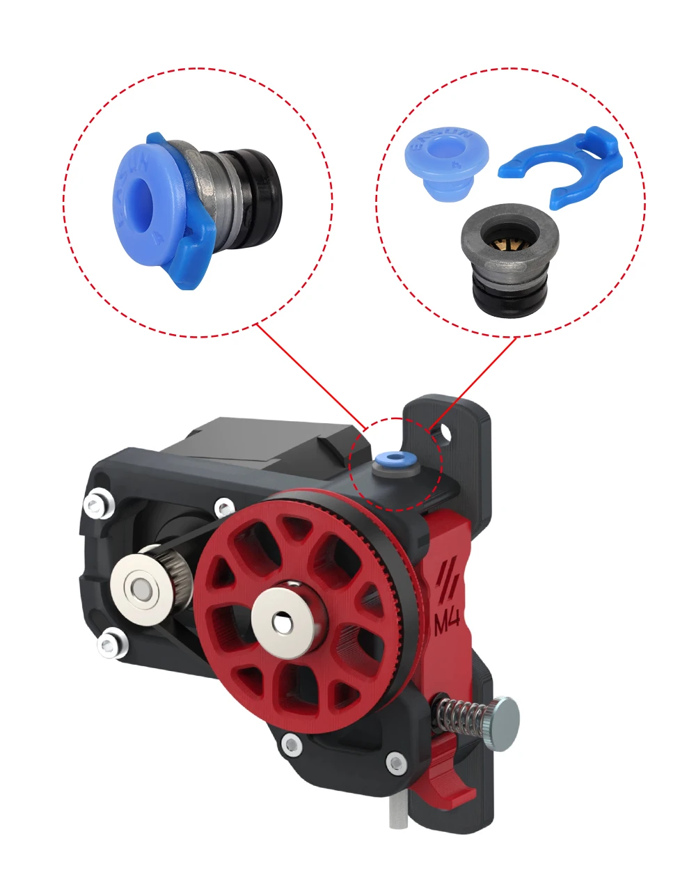 ECAS04 Bowden-Fitting ERCF V2.0 Voron M4 Extruder-Zubehör 3D-Drucker-Teile EXTRUDER Eingebettete Spannzangen für Extruder – Detail 3